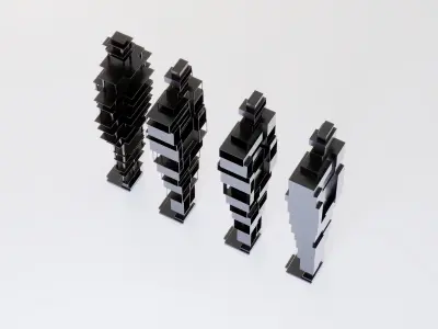 Abstract Human Figure Sculpture Low-poly 3D model