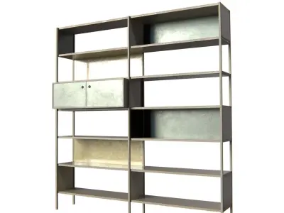 Shelves14 bookcase with shelves Low-poly 3D model