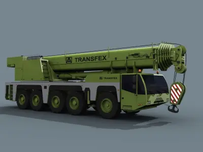  Your Wheeled Crane - 200 t 3d animated crane model 3D model