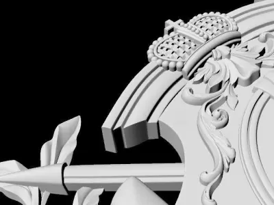 Central decor ornament for furniture 3D model 1003