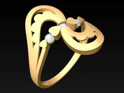 Diamond Ring - Womens Rings - N2156 Free 3D print model