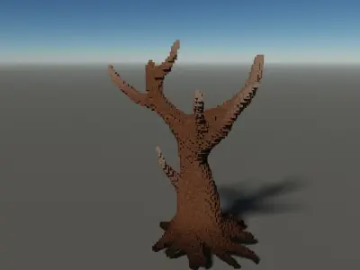 Voxel dead tree Free 3D model