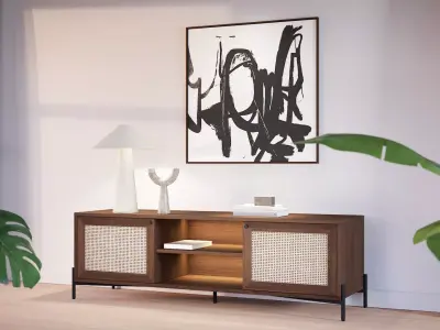 tv lowboard vienna with deco 3D model