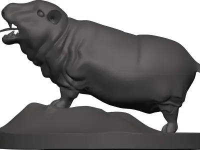 Hippopotamus hogwarts hippogriff figurine 3D model