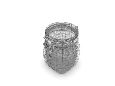 Glass Jar with pasta 3D model