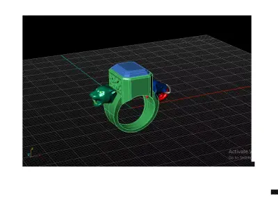 Elephant and Jaguar Ring 3D model
