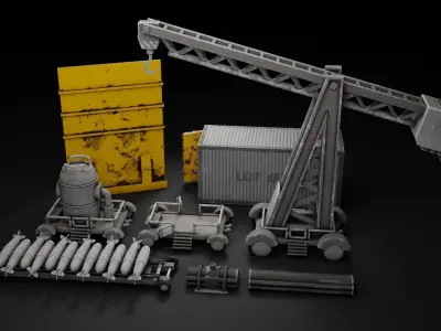 7 IN 1 Storage Built 3D Model Low-poly 3D model
