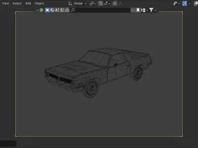 Muscle Car Low-poly 3D model