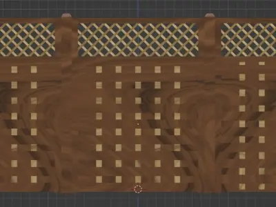 Wooden Garden Fence Free low-poly 3D model