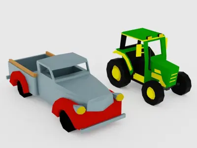 Farm Country complete set lowpoly Low-poly 3D model