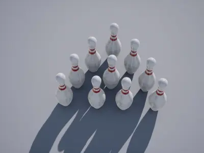 Bowling Pin Low-poly 3D model