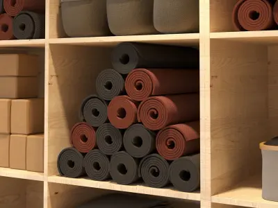 Yoga studio equipment 3D model