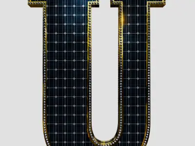 Solar Panel Letter - U 3D model