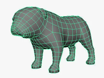 Low Poly English Bulldog Low-poly 3D model