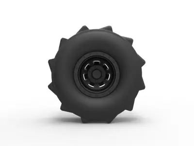 Wheel for mud drag racing 3D print model