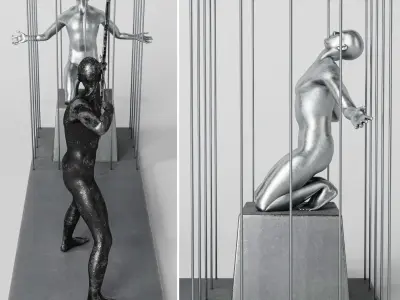  Decorative Sculpture With PBR Metal Materials 3D model