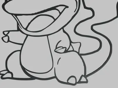 Charmeleon Wall Silhouette 01 3D print model