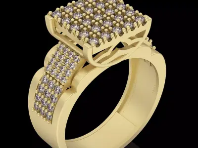Lux ring silver gold jewelry printable 3D model 3D print model 4