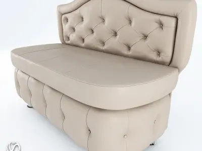 Quilted small sofa 3D model