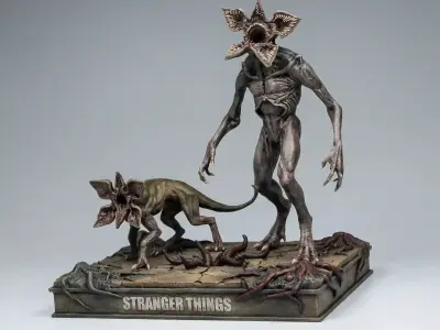 Demogorgon And Demodog Stranger Things Diorama 3D Print Model 3D print model