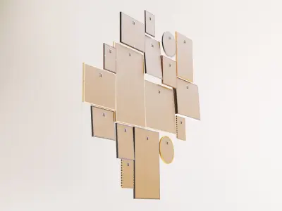 Picture frames on the wall 3D model