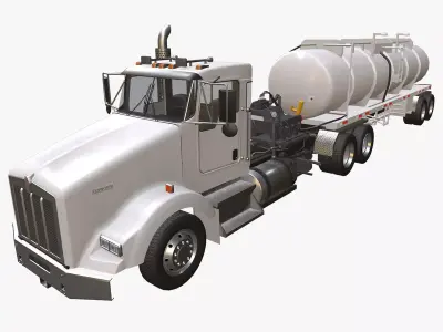 Kenworth T800 Oil Truck Low-poly 3D model