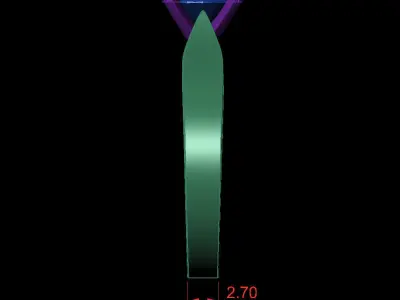 OVAL 0-75-CT Flat Profile Round Shank Width 2-70mm 3D print model