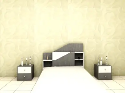 teenager bedroom set 3D model