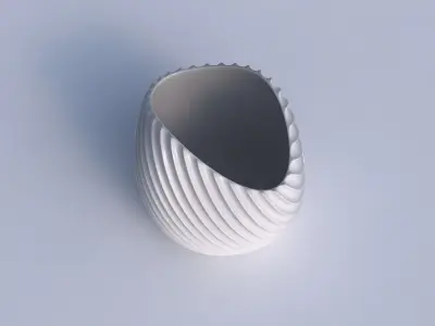 Bowl compressed 3 with bent extruded lines 3D print model