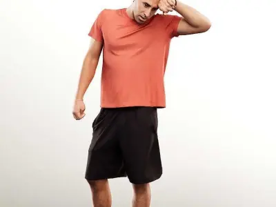 Mick 13009 - Athletic Man Take Break From Sports Low-poly 3D model