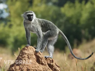 Vervet Monkey Animation VFX Grace 3D model