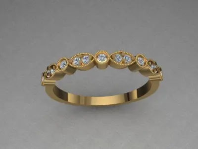 Diamond Rings Tiffany Style  3D print model