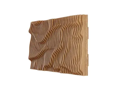 Parametric Wavy Wooden Wall Decor 15 - wood cutting machines 3D model