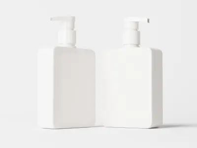 Square pump bottle Low-poly 3D model