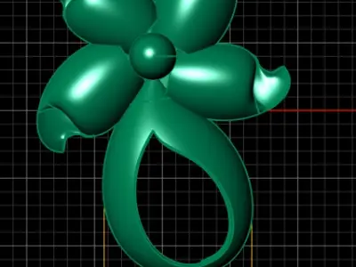 GOLD FLOWER EARRING 3D PRINTABLE MODEL 3D print model