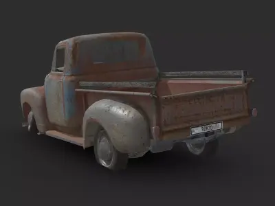 Abandoned Car - GMC 9300 Pickup Truck Low-poly 3D model