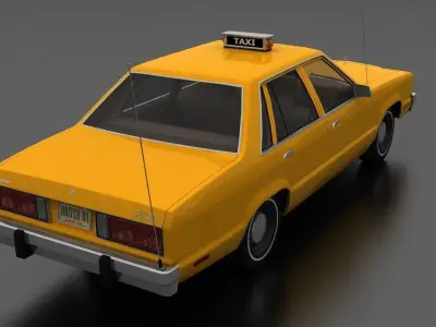 Fairmont 4dr Sedan 1978 Taxi Unmarked Low-poly 3D model