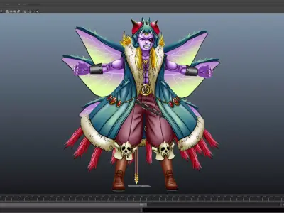 Japanese Oni-yokai Low-poly 3D model
