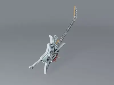 Jackson randy piper skull guitar Free 3D model
