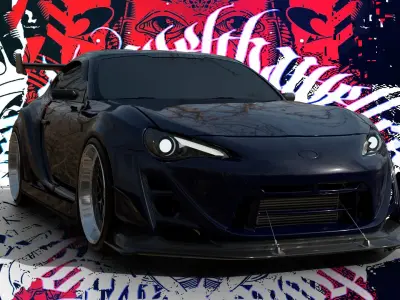 Subaru BRZ Low-poly 3D model