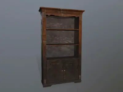 Cupboard 4 wooden cabinet in style of late century Low-poly 3D model
