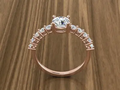 Jewelry Diamond Ring 3D print model 4