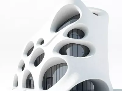 Futuristic Organic Architecture model pack Low-poly 3D model
