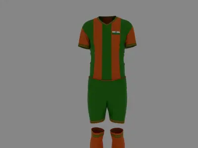 Football Jersey Outfit India Low-poly 3D model