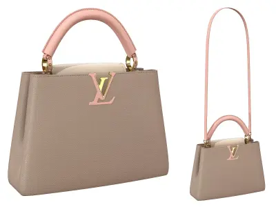 Louis Vuitton bag Capucines Rose Beige Leather 3D model
