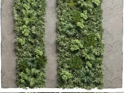  plant stand vertical garden wall stone box vase Low-poly 3D model