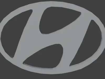 Hyundai emblem Low-poly 3D model