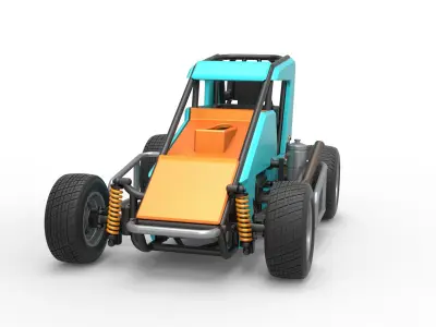Midget car Scale 1 to 25 3D print model