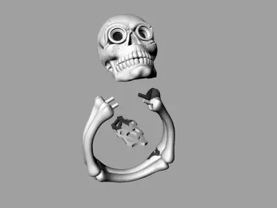 Skull Ring Gold 3D print model