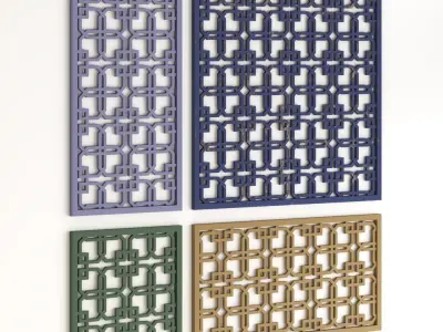 Arabic Islamic pattern wood decorative plaster 3D model get